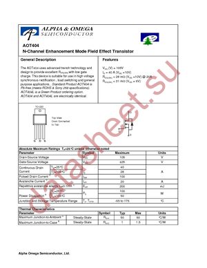 AOT404 datasheet  